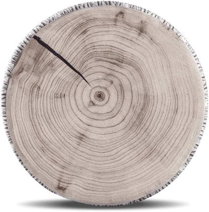 HYSEAS Decorative Round Throw Pillow, 3D Digital Print Comfortable Kids Funny Cute Wood Log Pillow Circle Seating Floor Cushion for Home, Couch, Sofa, Bedroom, Living Room Decor, Green Stump