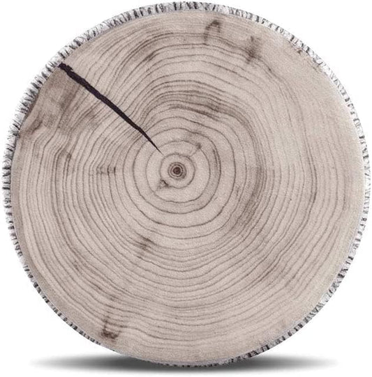 HYSEAS Decorative Round Throw Pillow, 3D Digital Print Comfortable Kids Funny Cute Wood Log Pillow Circle Seating Floor Cushion for Home, Couch, Sofa, Bedroom, Living Room Decor, Green Stump