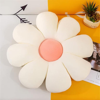 Flower-Shaped Cute Pillow, Flower Cushion, Reading Pillow and Leisure and Comfortable Pillow, Car Cushion (White, 80cm*80cm)