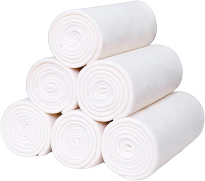 ZYFZCYBL Fleece Throw Blankets Lightweight Warm Soft Cozy Pet-Friendly Bulk Fleece Throw Blanket Solid for Home Bed, Sofa，Office,Gifts, Couch (Pack of 6-50 x 60 inch，White)