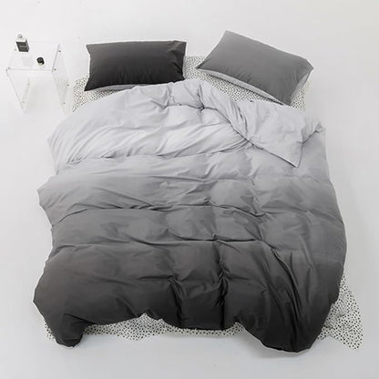 CLOTHKNOW Grey Silver Queen Comforter Set Gray Gradient Bedding Comforter Sets Grey Tone Comforter Queen with 2 Pillow Cases