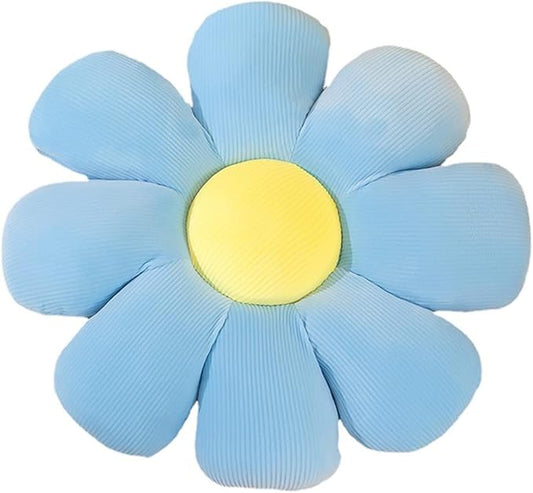 Flower-Shaped Cute Pillow, Flower Cushion, Reading Pillow and Leisure and Comfortable Pillow, Car Cushion (Blue, 60cm*60cm)