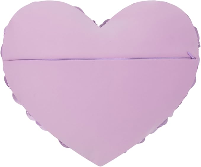 JWH Valentine's Day Throw Pillow Covers Decorative Flower Accent Pillow Cases Heart Shaped Cushion for Couch Living Room Bed Chair 14 x 16 Inches Purple Lilac