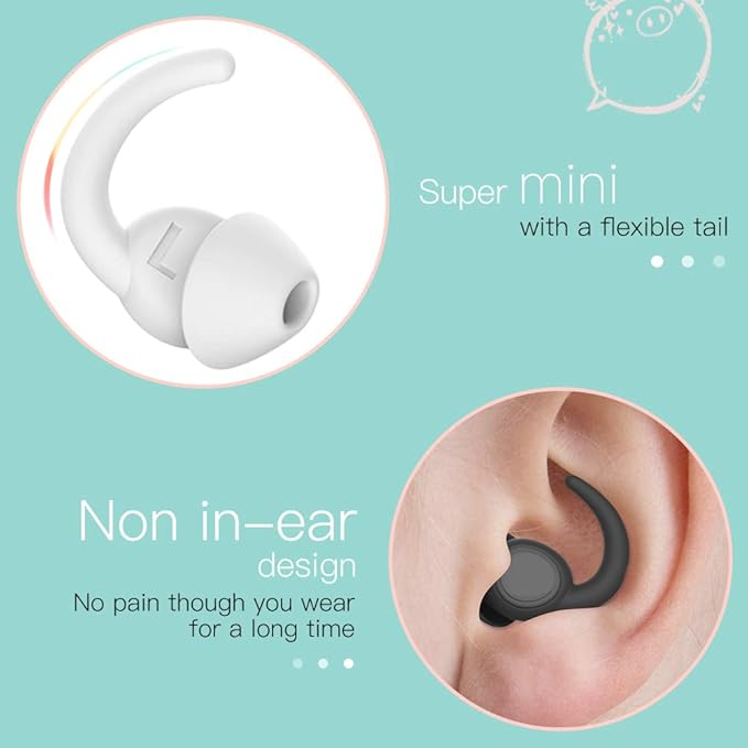 Ear Plugs for Sleeping, Noise Reduction Reusable Earplugs for Sleep, Hearing Protection Soft Comfy Silicone Ear Plugs for Concerts, Focus, Travel, Work, 33dB Noise Cancelling