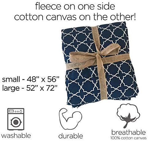 Molly Mutt Pet Blanket, 100% Cotton Canvas Top with Fleece Underside, Machine Washable, Durable and Comfortable, for Dogs and Cats, Ideal for Sofa, Couch, and Cars, No Harmful Chemicals, 52"x72"