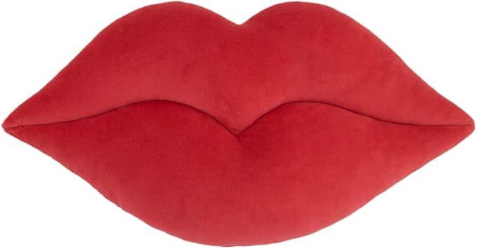 KINGROSE 3D Lip Throw Pillow Decorative Little Pillows Soft Cute Cushion for Sofa Couch Bed Home Decor Girls 11 x 18 Inches Red