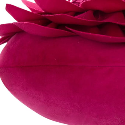 Decorative Throw Pillow 3D Flower Round Pillow Accent Handmade Cushion with Insert for Couch Bed Home Decor 12 Inch Rose Red