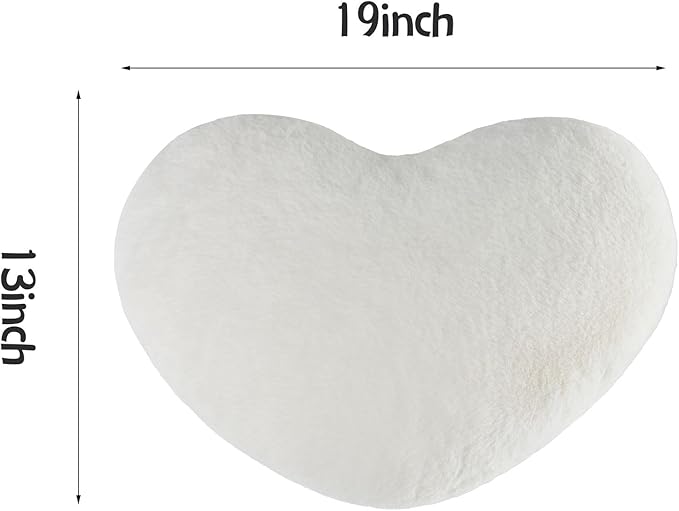 2PCS Throw Pillows Heart Pillow Home Decor Decorative Couch Pillows Bed Pillows Outdoor Pillows,White 13"*19"