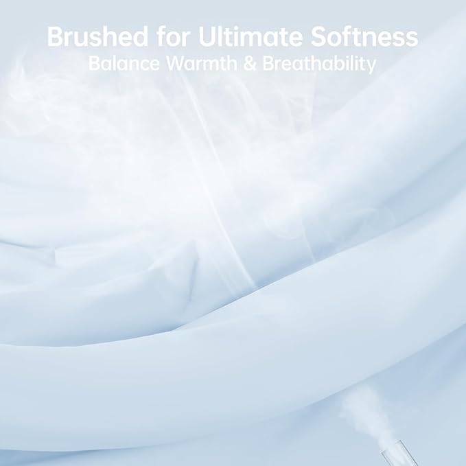 MUXHOMO Full Comforter Sets, All Season Ultra Soft Down Alternative Bedding - 3 Piece Lightweight Bed Set Includes 1 Comforter (82"x86") and 2 Pillow Shams (20"x26"), Light Blue