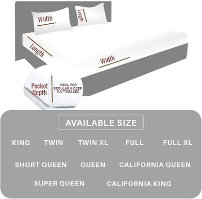 100% Pure Silk Satin Sheet Set 4pcs, Silk Fitted Sheet 15" Deep Pocket Mattress fit,Silk Flat Sheet&Silk Pillowcases Set Soft Silk Sheets|Wrinkle Free Fade Resistant.(Brown,Full)