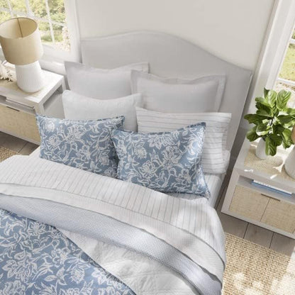 Nautica- Twin Comforter Set, Cotton Reversible Bedding Set, Dorm Room Essentials (Tortola Blue, Twin)