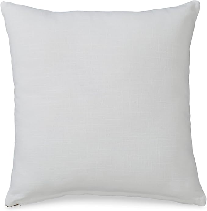 Signature Design by Ashley Longsum Contemporary Square Cotton Pillow with Embroidered Design, 20" x 20", White & Black
