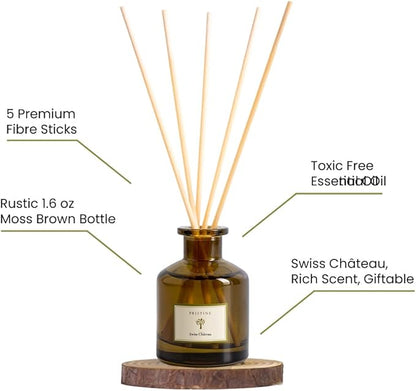 PRISTINE Swiss Château/Inspired by Hilton Reed Diffuser - Home & Bathroom | Fresh Cut Rose, Tangerine, Cedarwood Oil Reed Diffuser Set | Oil & Reed Diffuser Sticks, Home & Office Decor, Fragrance Gift