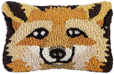Chandler 4 Corners Artist-Designed Fox Face Hand-Hooked Wool Decorative Throw Pillow - Wildlife Pillow for Couches & Beds - Easy Care & Low Maintenance - Nature & Wilderness Pillow