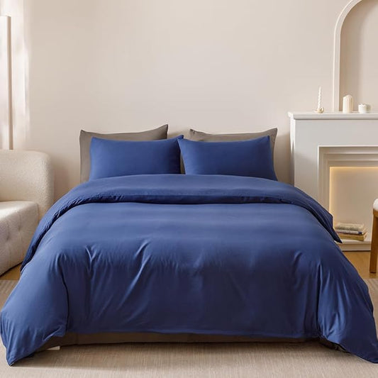 CLOTHKNOW Royal Blue Queen Comforter Set Blue Bedding Comforter Sets Soft All Season Comforter for Men Women with 2 x Pillow Cases