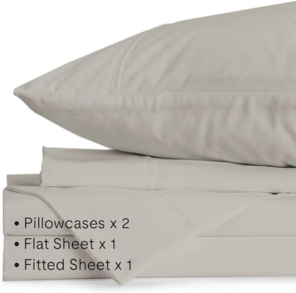 Jennifer Adams Eternal Sheet Set, 4-Piece Microfiber Sheets & Pillowcases - Ultra-Soft, Breathable and Wrinkle-Resistant (Linen, Full)