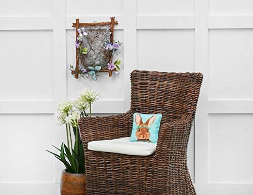 C&F Home Clover Crown Wreath Easter Bunny Rabbit Cotton Blend Small Petite Mini Printed Accent Pillow 8" x 8" Spring Springtime Home Living Room Sofa Couch Chair Bed Bedroom Decor Decoration 8" x 8"