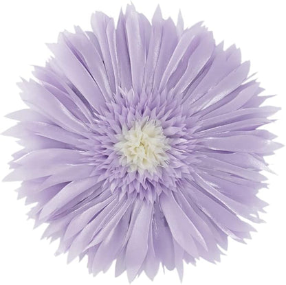 Decorative 3D Round Flower Pillow Handmade Daisy Floral Throw Pillow with Insert Cute Satin Accent Cushion for Sofa Bed Couch Living Room Brdroom Boho Home Decor 14 Inch Lavender Purple