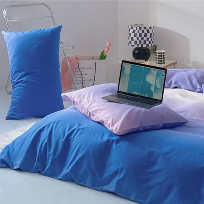 CLOTHKNOW Blue Purple Comforter Set Twin/Twin XL Gradient Blue Bedding Comforter Sets Purple White Bed Comforter Soft Luxury