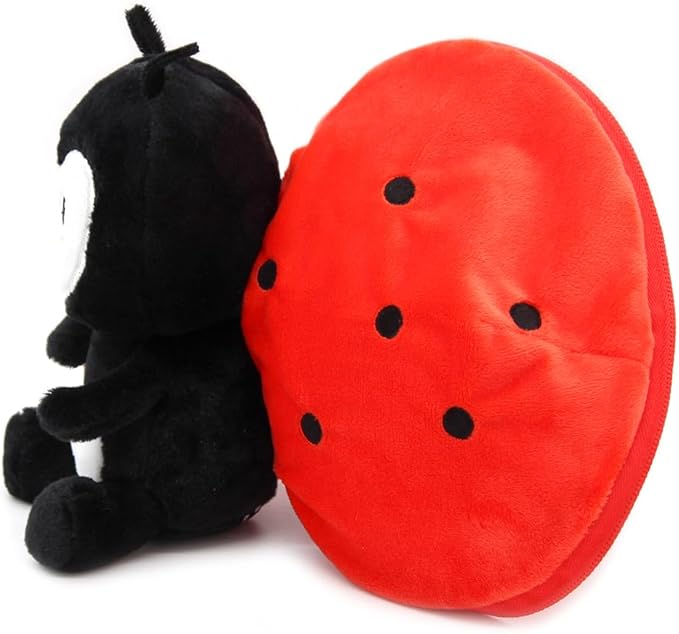LES DÉGLINGOS Flipetz Comet The Ladybug Decorative Pillow – Reversible Tomato to Ladybug 2-in-1 Plush Cushion – 7 Inch Stuffed Animal Pillow for Sofa, Bed & Any Room Décor for Home Decor