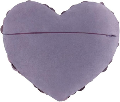 JWH Valentine's Day Throw Pillow Covers Decorative Flower Accent Pillow Cases Heart Shaped Cushion for Couch Living Room Bed Chairr 14 x 16 Inches Lavender Purple