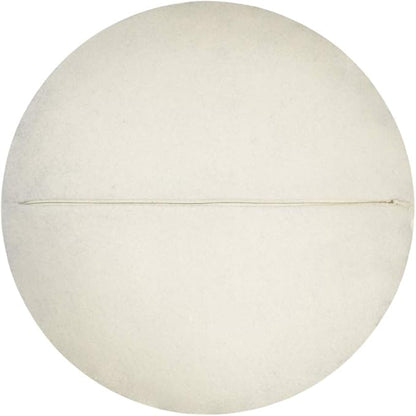 3D Flower Decorative Throw Pillow Accent Handmade Round Pillow Cushion with Insert for Home Couch Bedroom Decor 13 x 13 Inch White