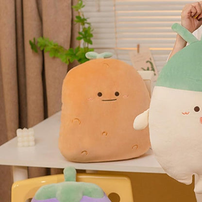 Potato Throw Pillows Decorative 15.8 inch Cute Soft Vegetable Hugging Pillow Stuffed Food Soft Plush Cushion Décor for Birthdays Gifts Home Decor (Yellow)