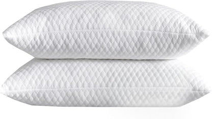 NTCOCO Shredded Memory Foam Bed Pillows for Sleeping Standard Size Set of 2, with Washable Removable Hypoallergenic Sleep Pillow for Back and Side Sleeper