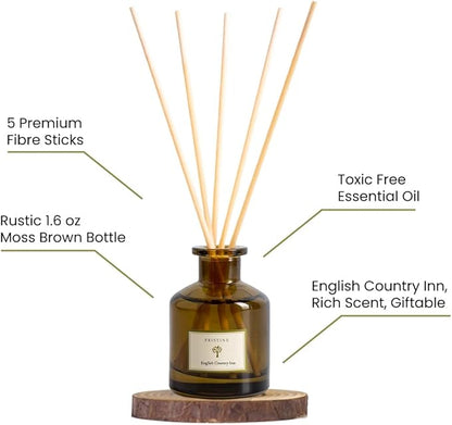 PRISTINE English Country Inn Reed Diffuser for Home | Fresh Blend of Strawberry, Vanilla, Musk Reed Diffuser Set, Oil & Reed Diffuser Sticks | Home & Office Decor | Fragrance