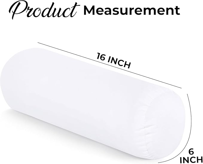 Utopia Bedding Bolster Pillows Insert (Pack of 1, White) - 6 x 16 Inches Bed and Couch Pillows - Indoor Decorative Pillows