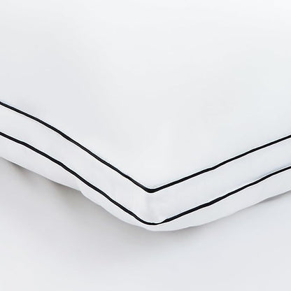 CozyLux Pillows Queen Size Set of 4, Soft and Supportive 3D Down Alternative Bed Pillow for Sleeping 4 Pack White, Luxury Hotel Quality Gusseted Bedding Pillow for Back, Stomach or Side Sleepers 18x28