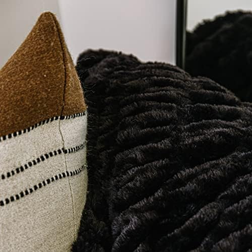 Minky Designs Jaguar Black Minky Blanket – Ultra Soft Faux Fur Throw Blanket for Couch, Bed & Home – Fluffy, Warm & Luxurious – Chic Collection (Medium, 50x60)