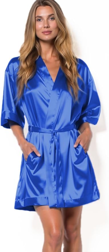 Turquaz Women's Bride Bridesmaids Silky Robe Satin Kimono Robes for Women Lingerie