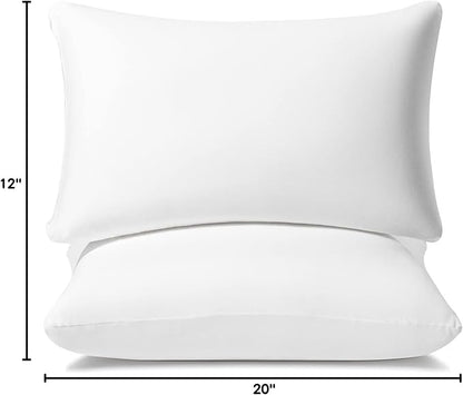 AM AEROMAX 12 × 20 Pillow Insert (Pack of 2) Memory Foam Lumbar Support Throw Pillow Sham Rectangular for Decorative Cushion Bed Couch Sofa Without Deform After Longtime Use