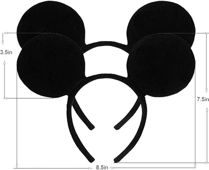 FANYITY Mouse Ears Headbands Sequin Hair Band for Girls Women Boys Party, 2 Pieces (BLack)