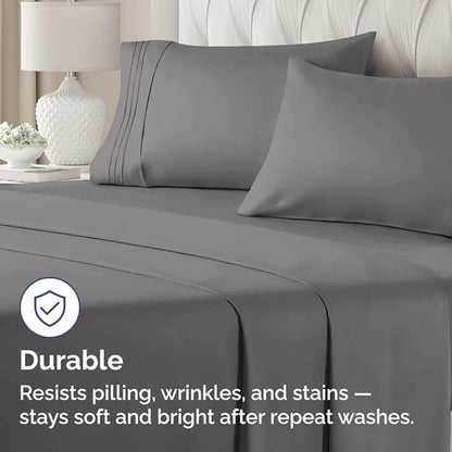 King Pillow Cases Set of 2 - Ultra Soft Hotel Quality Pillowcase Covers - Comfy, Cozy & Wrinkle Free - Shrinkage, Stain & Fade Resistant - Machine Washable Pillow Protectors - 2 Piece Set - Dark Grey