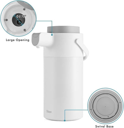Airpot Coffee Dispenser with Pump - Coffee Carafes for Keeping Hot - Beverage Dispenser - 135oz/4L Thermal Coffee Carafe for Hot Liquids - Stainless Steel Insulated Coffee Thermos Carafe