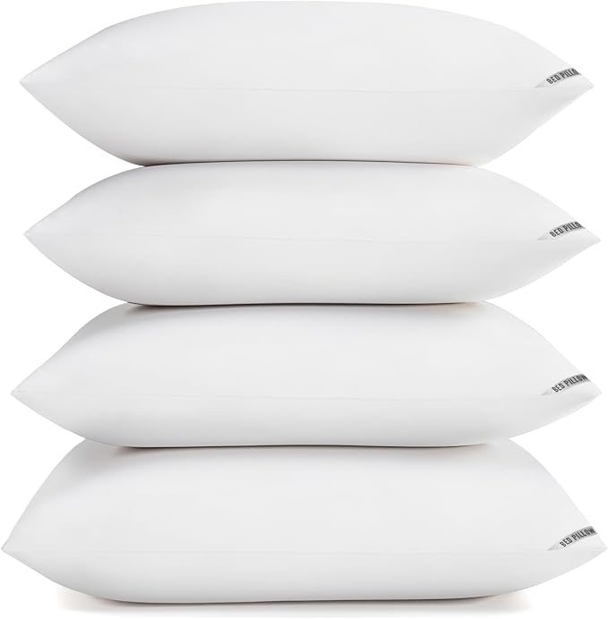 Luxury Hotel Pillows for Sleeping 4 Pack,Bed Pillows Standard Size Set of 4,Down Alternative Filling,Pillows for Back,Stomach or Side Sleepers
