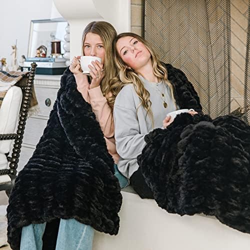 Minky Designs Jaguar Black Minky Blanket – Ultra Soft Faux Fur Throw Blanket for Couch, Bed & Home – Fluffy, Warm & Luxurious – Chic Collection (Medium, 50x60)