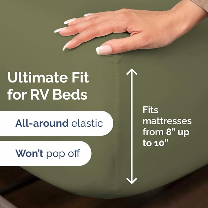 Short Queen RV Size 4 Piece Sheet Set - Comfy Breathable & Cooling Bed Sheets Set - Hotel Luxury Bedding for Women, Men, Kids, Teens, Boys & Girls - Deep Pockets & Ultra-Soft - Oeko-Tex - Sage Green