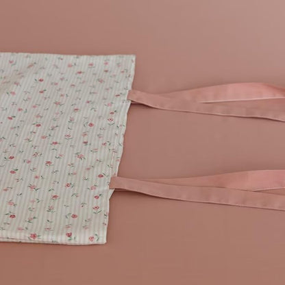 MKXI White and Pink Comforter Set - Queen Size with Flowers, Pink Stripes, Garden Theme - Soft, Floral Print Comforter
