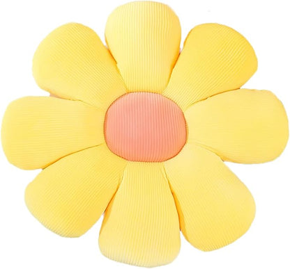 Flower-Shaped Cute Pillow, Flower Cushion, Reading Pillow and Leisure and Comfortable Pillow, Car Cushion (Yellow, 80cm*80cm)