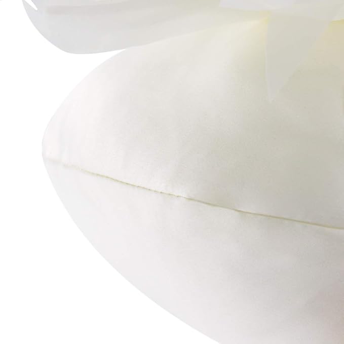 3D Flower Round Throw Pillows Cute Decorative Daisy Sunflower Accent Pillow Modern Farmhouse Elegant Cushion for Bed Couch Chair Car Bedroom Living Room Home Decor Gift 12 Inch White