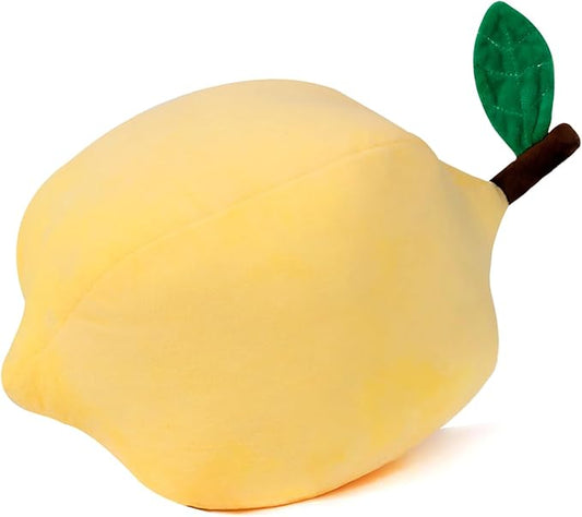 Marble Empire Lemon Throw Pillow for Couch, 15-Inch Yellow Fruit Shaped Decorative Pillow, Soft Plush Hugging Pillow for Living Room, Bedroom & Office Decor