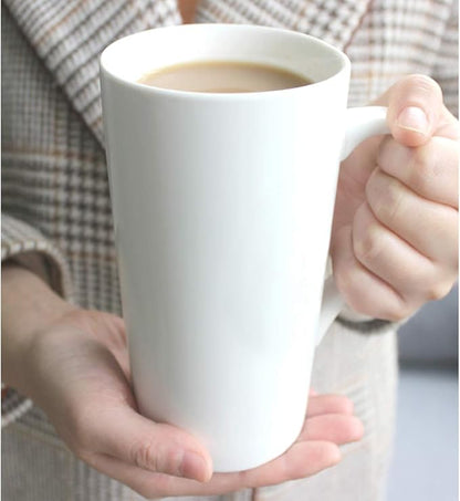 2 Pack 20 OZ Coffee Cup Simple Pure White Ceramic Cup Plain Large Tall White Ceramic Milk Tea Coffee Mug with Handle