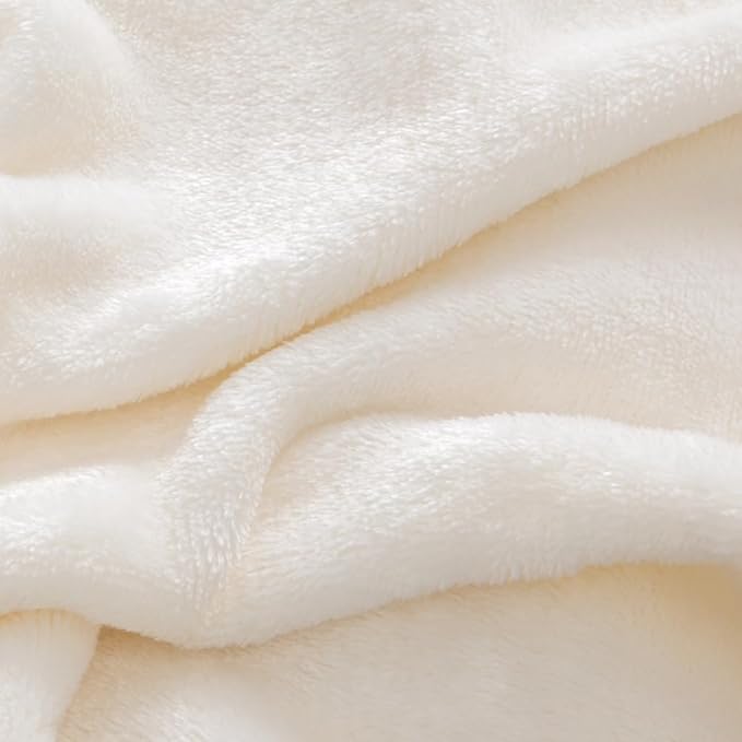 BEDELITE Flannel Sheets Twin Size White - Super Soft Fleece Sheets Set Fluffy Extra Plush, 3 Piece(Include Fitted Sheet, Flat Sheet, 1 Pillowcase)