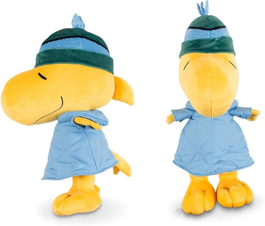 Peanuts Woodstock Winter Coat Holiday & Christmas Bedding Super Soft Plush Cuddle Pillow Buddy, (Officially Licensed Product) by Franco