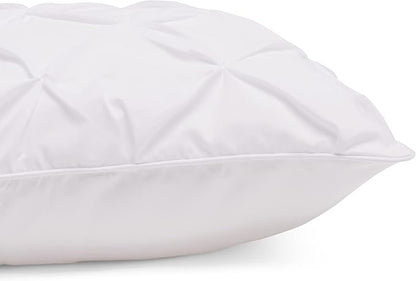 Amazon Basics Soft, Lightweight Twin Size Comforter Set, All-Season Down-Alternative 2-Piece Bedding Set, Pinch Pleat Design with Piped Edges, Twin/TwinXL, Bright White