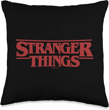 Stranger Things Red Bold Logo Throw Pillow