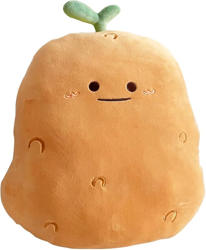 Potato Throw Pillows Decorative 15.8 inch Cute Soft Vegetable Hugging Pillow Stuffed Food Soft Plush Cushion Décor for Birthdays Gifts Home Decor (Yellow)